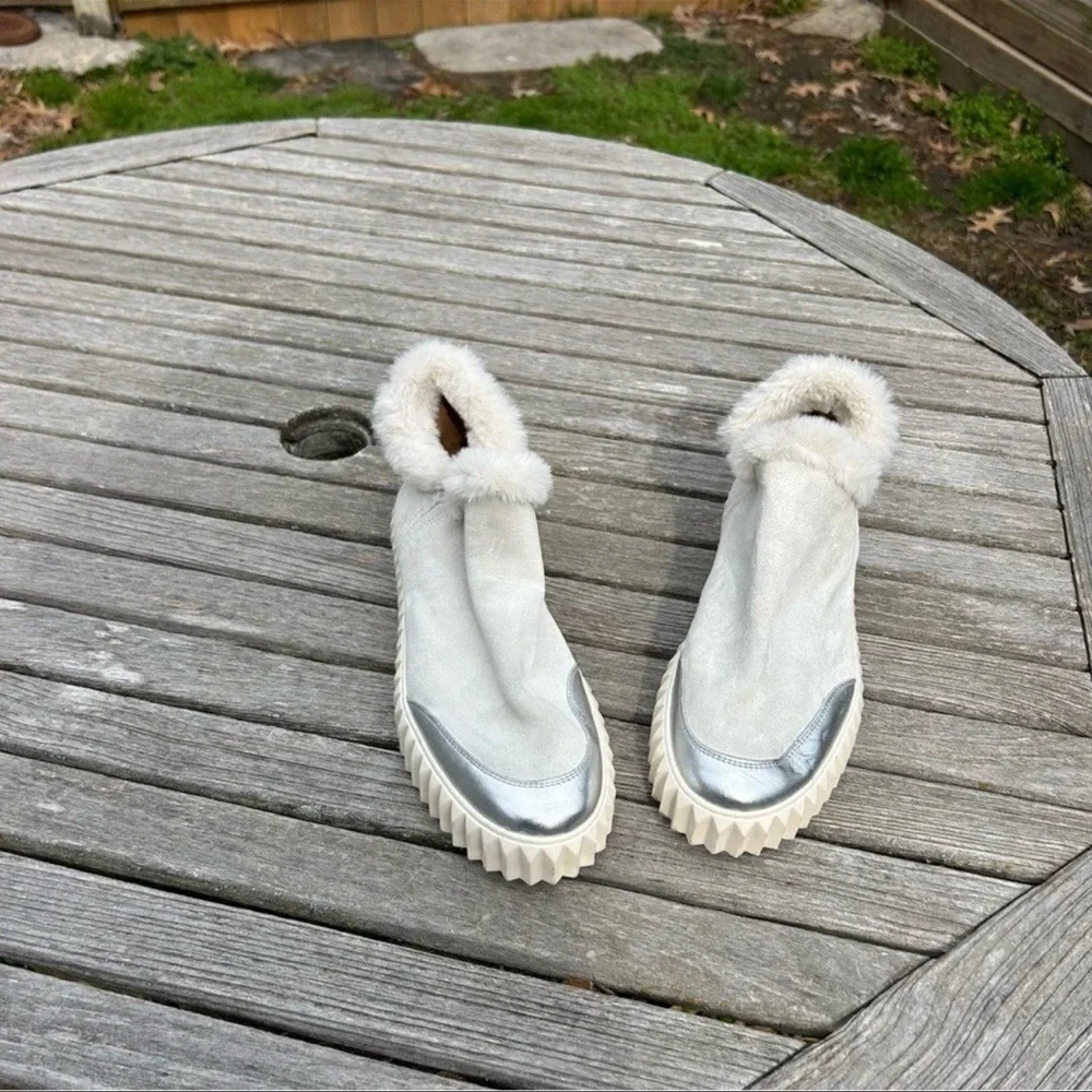 Voile Blanche‎ Luna Leather Fur Trim Sneaker Bootie Boots Size 40 / Size 10